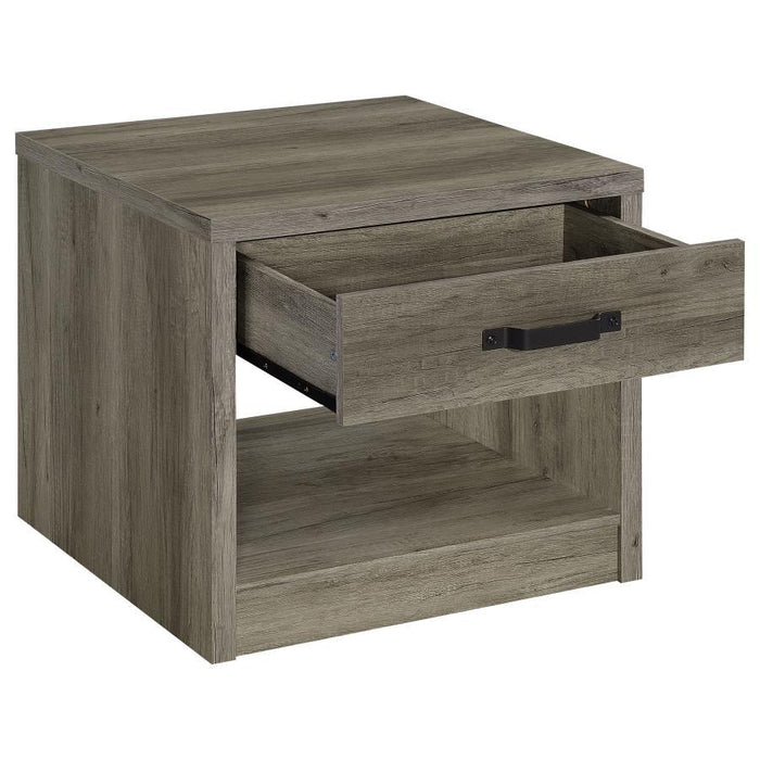 Felix - 1-Drawer Engineered Wood Side End Table - Gray Driftwood – End Tables by Coaster Fine Furniture at Furniture Wholesale Plus , Nashville furniture store