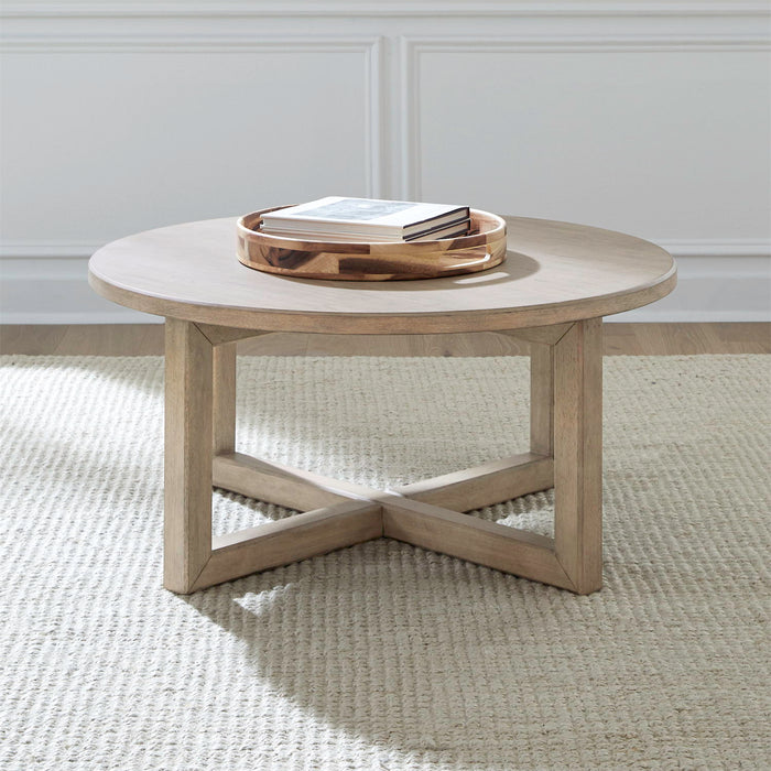 Proximity Place - Round Cocktail Table - Barley Buff – Cocktail Tables by Liberty Furniture at Furniture Wholesale Plus , Nashville furniture store