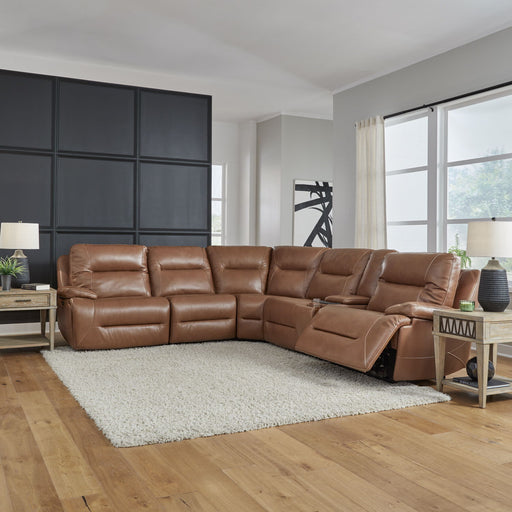 Cameron - 6 Piece Sectional - Dakota Saddle – Reclining Sectionals by Liberty Furniture at Furniture Wholesale Plus , Nashville furniture store