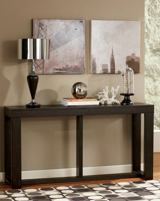 Watson - Dark Brown - Sofa Table - Premium Sofa Tables from Signature Design by Ashley® - Just $238! Shop now at Furniture Wholesale Plus  We are the best furniture store in Nashville, Hendersonville, Goodlettsville, Madison, Antioch, Mount Juliet, Lebanon, Gallatin, Springfield, Murfreesboro, Franklin, Brentwood