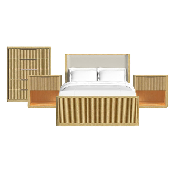 Sylvie - Bedroom Set With Upholstered Bed – 3 Piece Bedroom Sets by Elements International at Furniture Wholesale Plus , Nashville furniture store