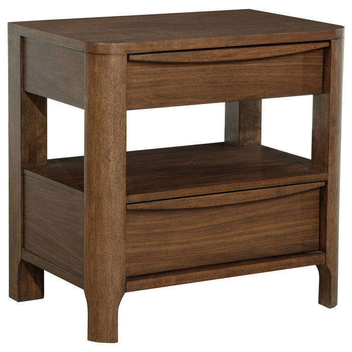 Maderia - 2-Drawer Nightstand Bedside Table - Walnut – Accent Nightstands by Coaster Fine Furniture at Furniture Wholesale Plus , Nashville furniture store