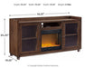 Starmore - 70" TV Stand With Glass/Stone Fireplace Insert - Brown – Fireplace TV Stands by Signature Design by Ashley® at Furniture Wholesale Plus , Nashville furniture store