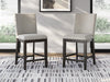 Neymorton - Upholstered Barstool (Set of 2) - Dark Grayish Brown – Stool Sets by Signature Design by Ashley® at Furniture Wholesale Plus , Nashville furniture store