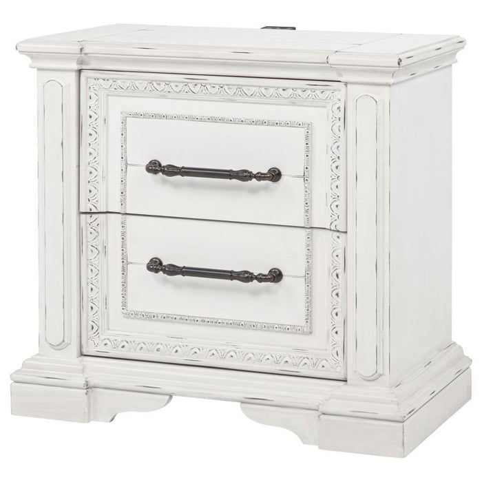 Mckinney - 2-Drawer Nightstand With Dual USB - Vintage White – Nightstands w/ Charging Stations by Coaster Fine Furniture at Furniture Wholesale Plus , Nashville furniture store