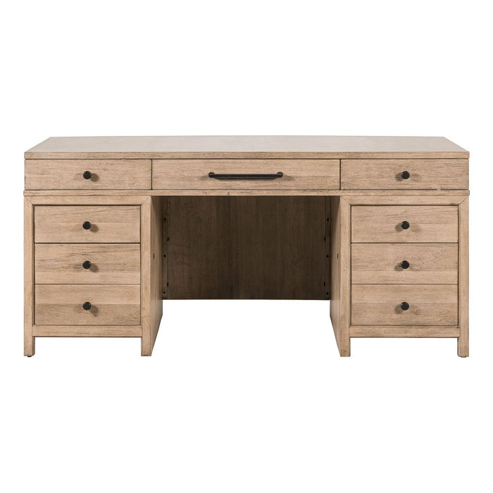 Proximity Place - Jr Executive Desk - Barley Buff – Executive Desks by Liberty Furniture at Furniture Wholesale Plus , Nashville furniture store