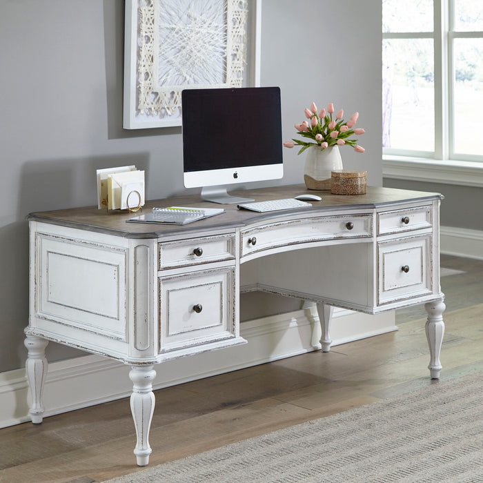 Magnolia Manor - Writing Desk - Antique White & Weathered Bark – Writing Desks by Liberty Furniture at Furniture Wholesale Plus , Nashville furniture store