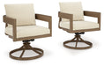 Serene Bay - Dark Brown / White - Swivel Chair With Cushion (Set of 2) - Premium Chair Sets from Signature Design by Ashley® - Just $1228! Shop now at Furniture Wholesale Plus  We are the best furniture store in Nashville, Hendersonville, Goodlettsville, Madison, Antioch, Mount Juliet, Lebanon, Gallatin, Springfield, Murfreesboro, Franklin, Brentwood