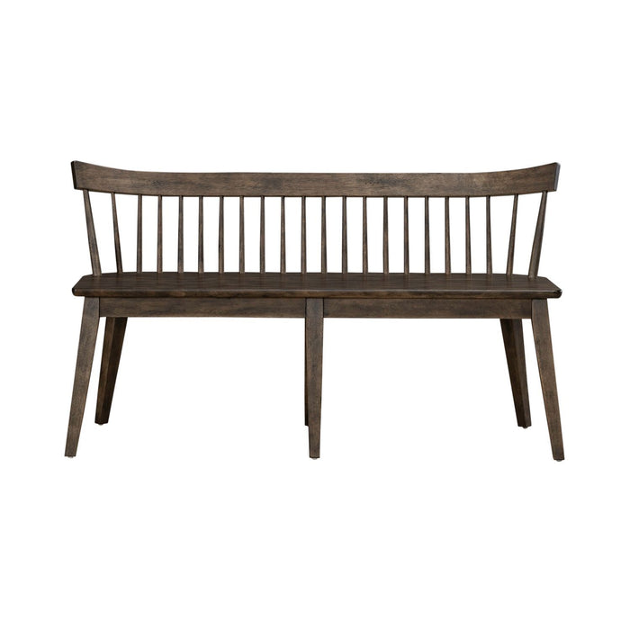 Midland Falls - Spindle Back Bench - Rustic Brown – Dining Benches by Liberty Furniture at Furniture Wholesale Plus , Nashville furniture store
