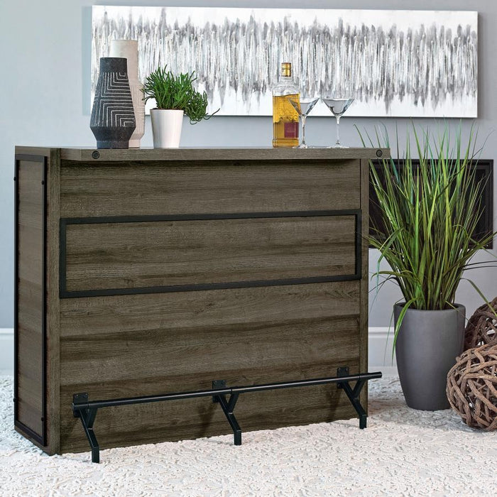 Joe - 5-Shelf Composite Wood Home Bar Wine Cabinet - Aged Oak – Wine Cabinets by CoasterEveryday at Furniture Wholesale Plus , Nashville furniture store