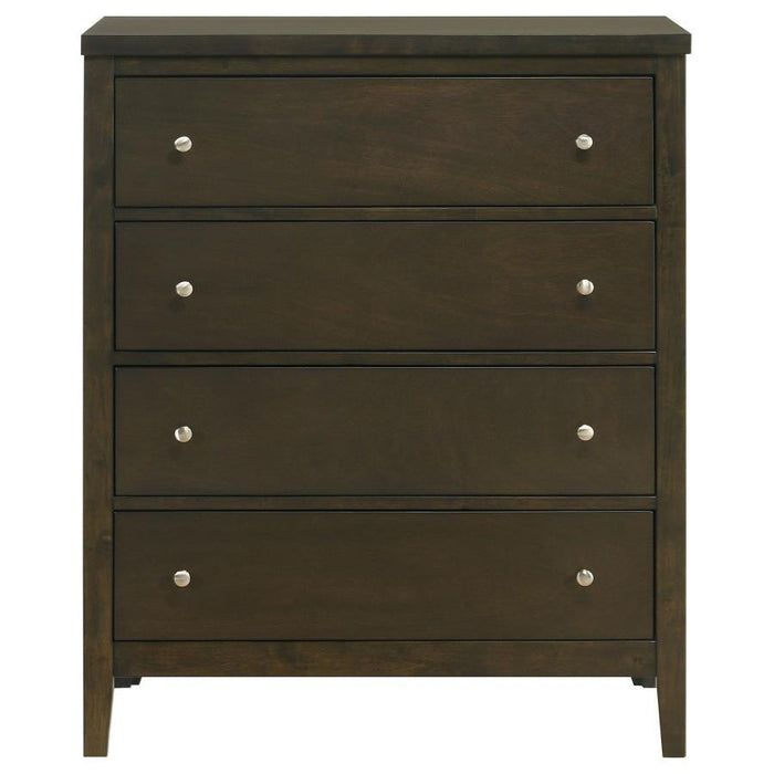 Wilkes - 4-Drawer Chest Of Drawers - Dark Cocoa – Accent Chests by Coaster Fine Furniture at Furniture Wholesale Plus , Nashville furniture store