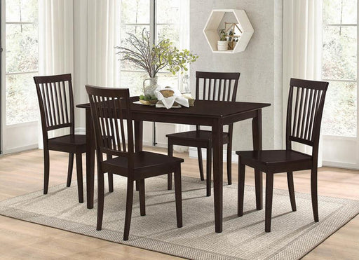 Gomez - 5 Piece Rectangular Dining Table Set - Cappuccino - Premium 5 Piece Dining Room Sets from CoasterEveryday - Just $459! Shop now at Furniture Wholesale Plus  We are the best furniture store in Nashville, Hendersonville, Goodlettsville, Madison, Antioch, Mount Juliet, Lebanon, Gallatin, Springfield, Murfreesboro, Franklin, Brentwood