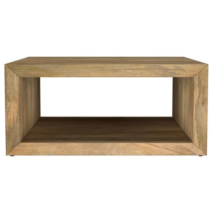Benton - Square Solid Mango Wood Coffee Table - Natural – Coffee Tables by Coaster Fine Furniture at Furniture Wholesale Plus , Nashville furniture store