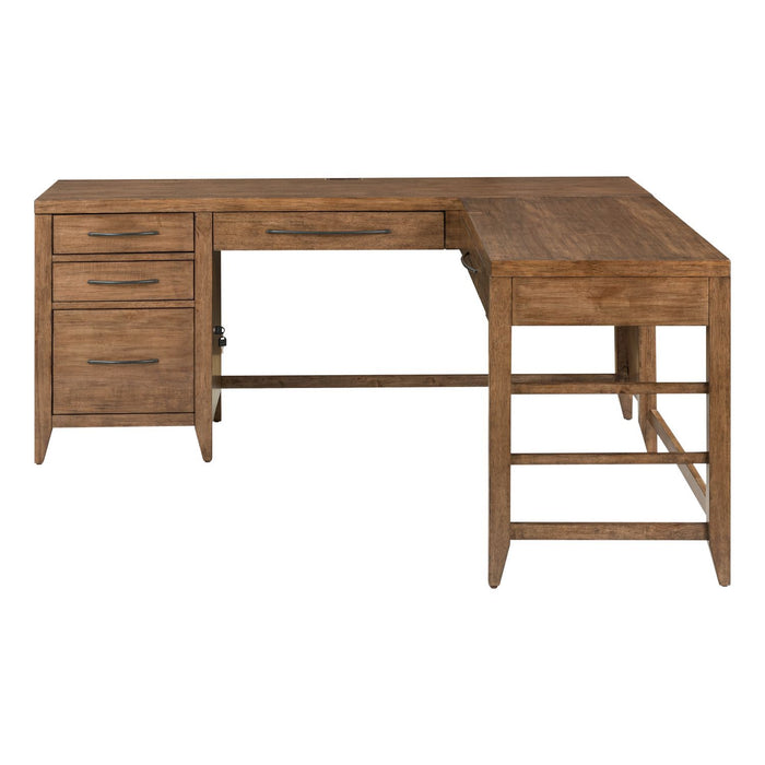 Shaker Lakes - L Shaped Desk Set - Harvest Brown – Corner Desks by Liberty Furniture at Furniture Wholesale Plus , Nashville furniture store