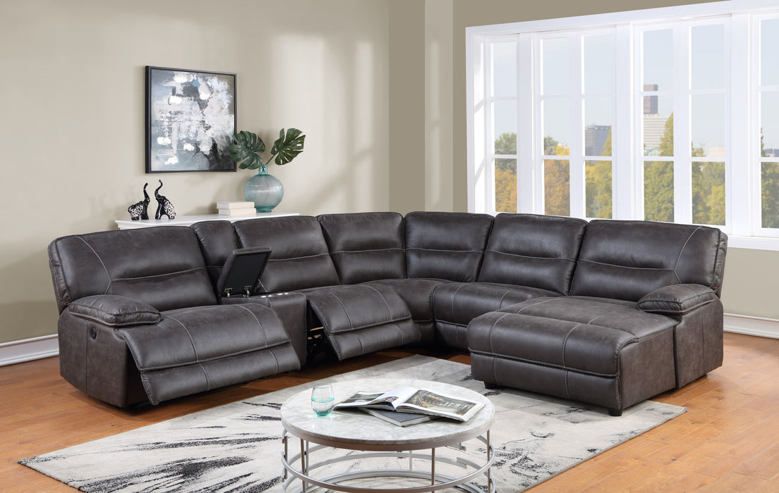 Ogden - 5 Piece Sectional - Black – Reclining Sectionals by Steve Silver Furniture at Furniture Wholesale Plus , Nashville furniture store