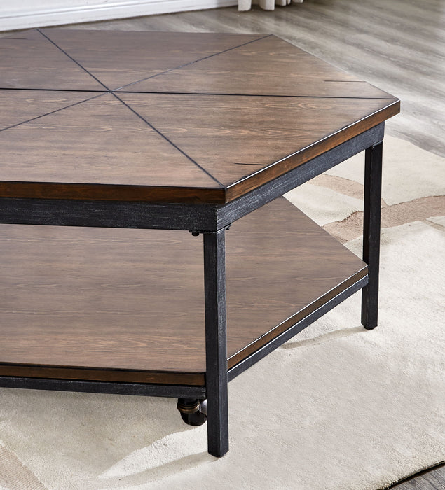 Ultimo - Hexagon Lift Top Cocktail Table - Brown – Cocktail Tables by Steve Silver Furniture at Furniture Wholesale Plus , Nashville furniture store