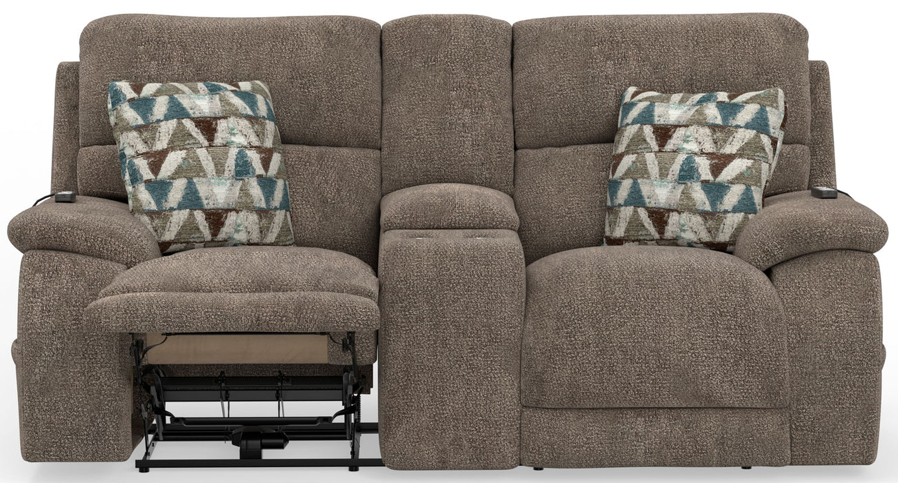 Joya - Power Zero Gravity Reclining Console Loveseat With Power Adjustable Headrest And CR3 Heat/Massage/Lumbar/ZG - Mushroom – Reclining Loveseats by Catnapper at Furniture Wholesale Plus , Nashville furniture store