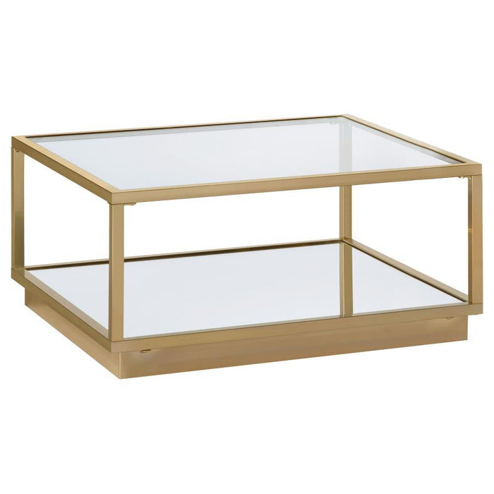 Renee - 2 Piece Square Coffee Table Set - Rose Brass – Table Sets by CoasterElevations at Furniture Wholesale Plus , Nashville furniture store