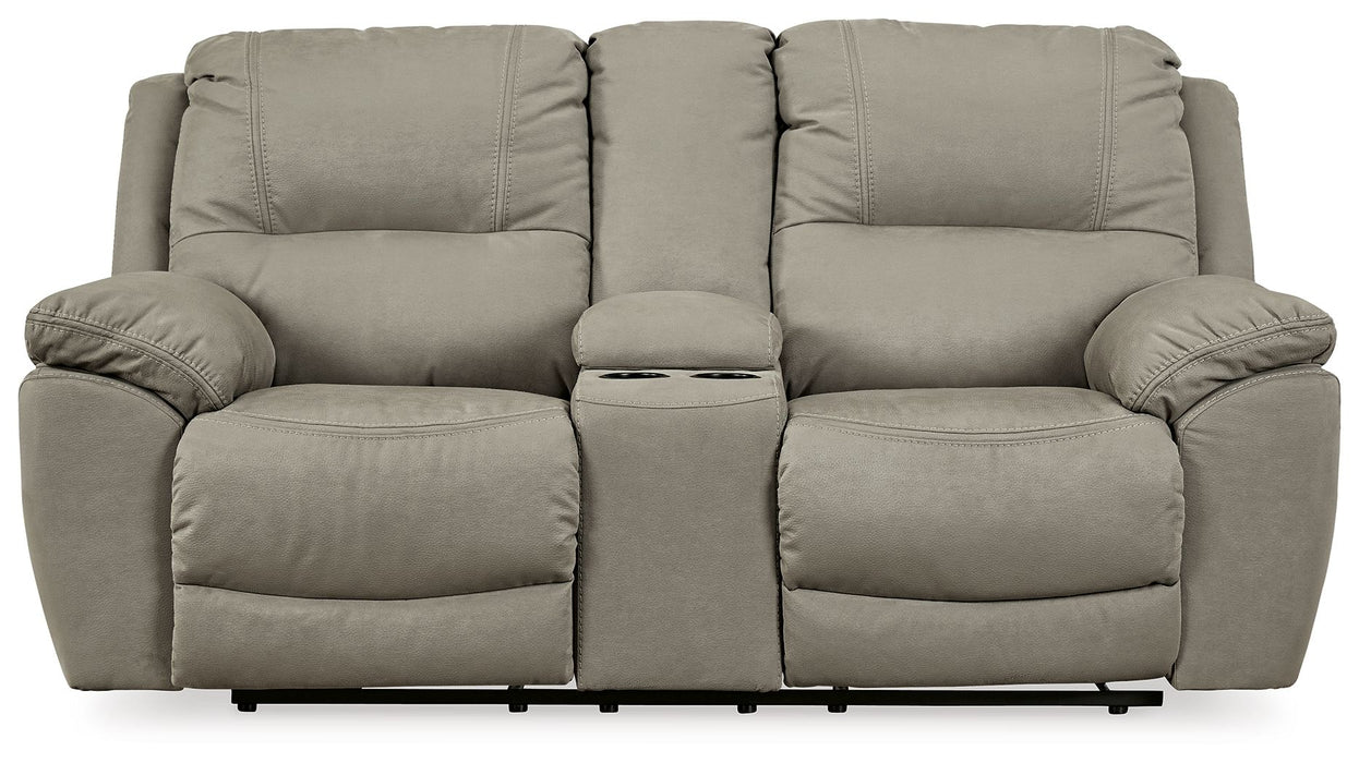 Next-Gen Gaucho - DBL Rec Loveseat w/Console - Putty – Reclining Loveseats by Signature Design by Ashley® at Furniture Wholesale Plus , Nashville furniture store