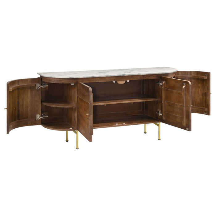 Ortega - 4 Door Marble Top Sideboard Buffet Cabinet - Natural – Buffets by CoasterElevations at Furniture Wholesale Plus , Nashville furniture store