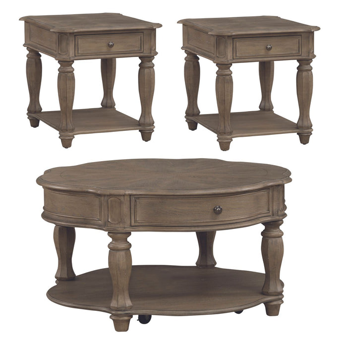Magnolia Manor - 3 Piece Table Set - Weathered Bisque – Table Sets by Liberty Furniture at Furniture Wholesale Plus , Nashville furniture store