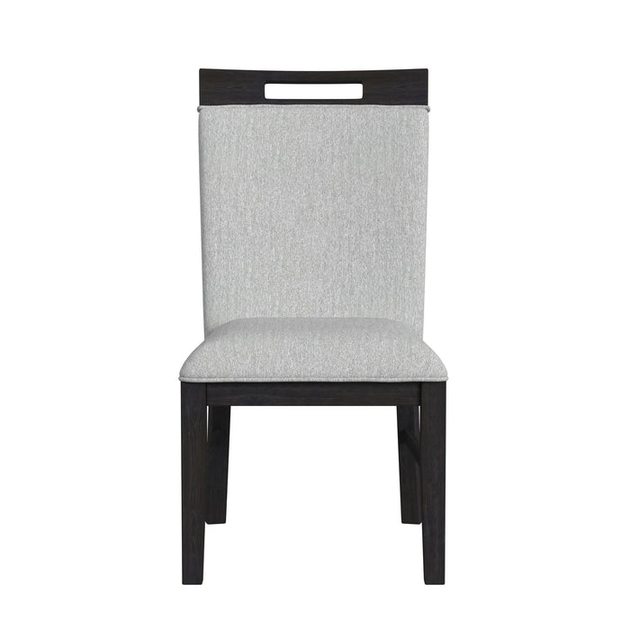 Transcend - Dining Side Chair With Fabric (Set of 2) - Charcoal And Light Gray – Chair Sets by Elements International at Furniture Wholesale Plus , Nashville furniture store