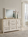 Shaybrock - Dresser And Mirror - Antique White / Brown – Dresser & Mirror by Benchcraft® at Furniture Wholesale Plus , Nashville furniture store
