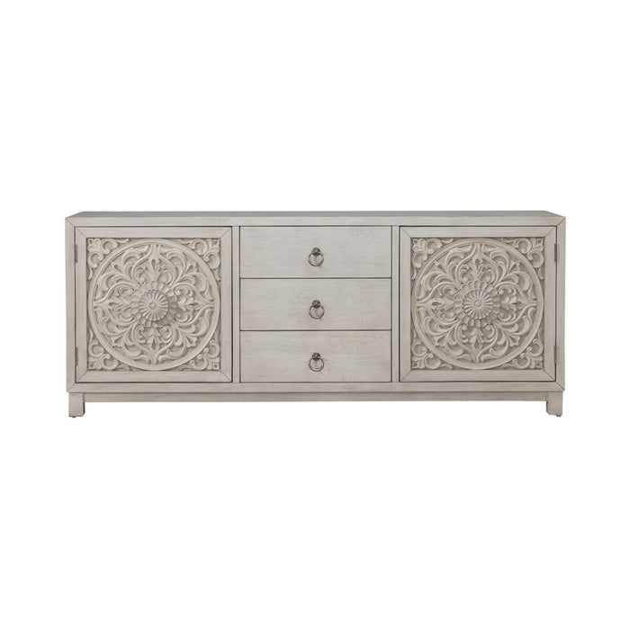 Sundance - 2 Door 3 Drawer Accent Cabinet - Antique Linen – Accent Cabinets by Liberty Furniture at Furniture Wholesale Plus , Nashville furniture store