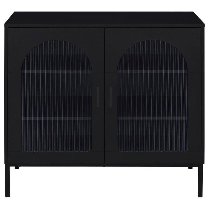 Jess - 2-Door Arched Fluted Glass Accent Cabinet - Black – Accent Cabinets by Coaster Fine Furniture at Furniture Wholesale Plus , Nashville furniture store