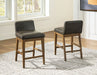 Cabalynn - Upholstered Barstool (Set of 2) - Two-tone Brown – Stool Sets by Signature Design by Ashley® at Furniture Wholesale Plus , Nashville furniture store