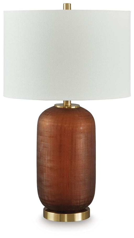 Farberman - Glass Table Lamp - Amber – Table Lamps by Signature Design by Ashley® at Furniture Wholesale Plus , Nashville furniture store
