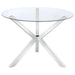 Vance - Round Glass Top Asterisk Dining Table - Chrome – Dining Tables by CoasterEveryday at Furniture Wholesale Plus , Nashville furniture store