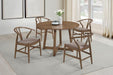 Dinah - 5 Piece Round Solid Wood Dining Set - Walnut – 5 Piece Dining Room Sets by Coaster Fine Furniture at Furniture Wholesale Plus , Nashville furniture store