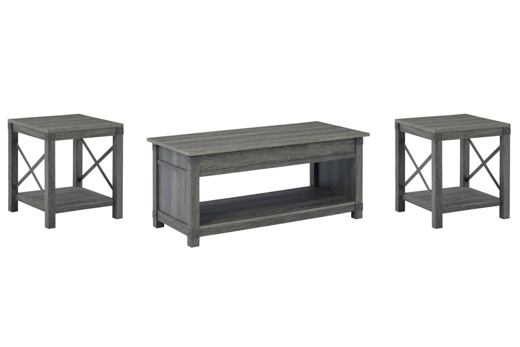 Freedan - 3 Pc. - Coffee Table, 2 End Tables - Grayish Brown – Table Sets by Signature Design by Ashley® at Furniture Wholesale Plus , Nashville furniture store