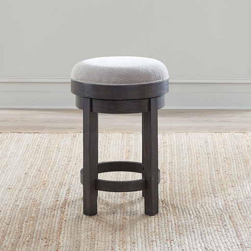 Weston - Upholstered Swivel Console Stool - Peppercorn – Counter Height (24"-27") by Liberty Furniture at Furniture Wholesale Plus , Nashville furniture store