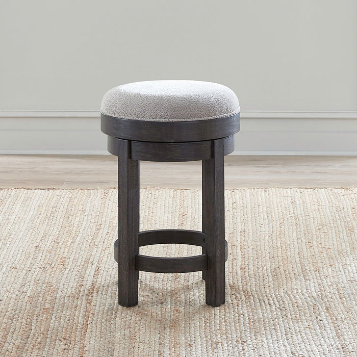 Weston - Upholstered Swivel Console Stool - Peppercorn – Counter Height (24"-27") by Liberty Furniture at Furniture Wholesale Plus , Nashville furniture store