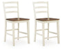 Brinfern - Barstool (Set of 2) - Brown / Antique White – Stool Sets by Signature Design by Ashley® at Furniture Wholesale Plus , Nashville furniture store
