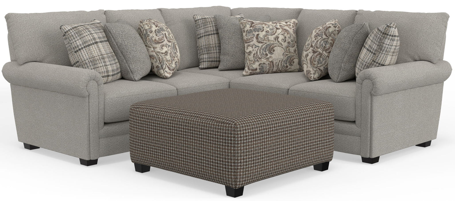 Livingston - Sectional With Comfort Coil Seating, 40" Cocktail Ottoman And Accent Pillows Included – 2 Piece Living Room Sets by Jackson at Furniture Wholesale Plus , Nashville furniture store