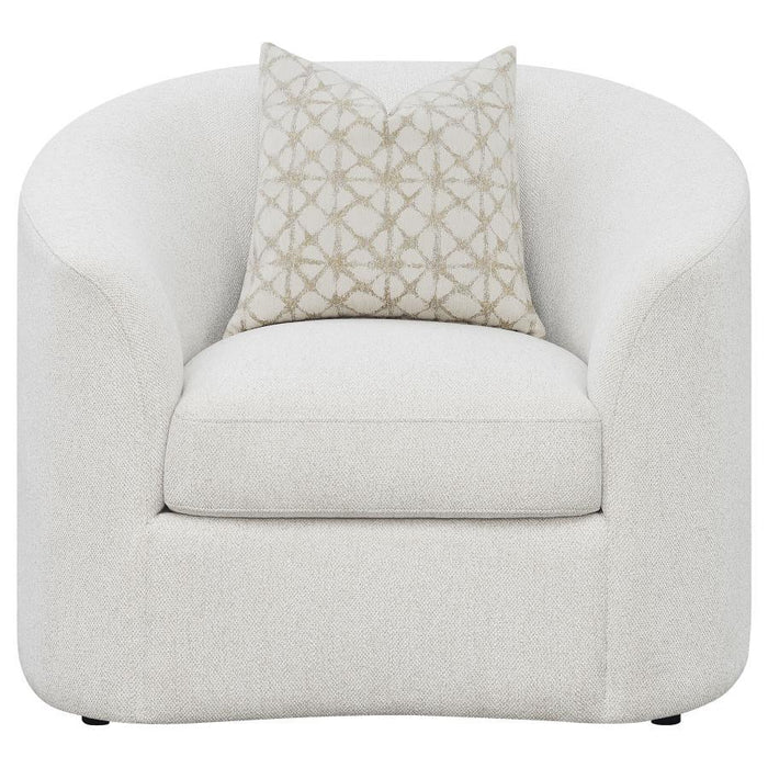Rainn - Boucle Upholstered Sloped Arm Accent Chair - Latte - Premium Accent Chairs from CoasterEssence - Just $749! Shop now at Furniture Wholesale Plus  We are the best furniture store in Nashville, Hendersonville, Goodlettsville, Madison, Antioch, Mount Juliet, Lebanon, Gallatin, Springfield, Murfreesboro, Franklin, Brentwood