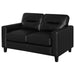 Scotland - Faux Leather Upholstered Track Arm Loveseat – Stationary Loveseats by Coaster Fine Furniture at Furniture Wholesale Plus , Nashville furniture store