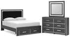 Zuraleus - Upholstered Panel Platform Storage Bedroom Set – 3 Piece Bedroom Sets by Signature Design by Ashley® at Furniture Wholesale Plus , Nashville furniture store