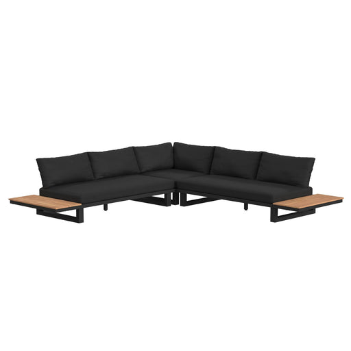 Cabana - Three Piece Outdoor Living Set - Black – Stationary Sectionals by Elements International at Furniture Wholesale Plus , Nashville furniture store
