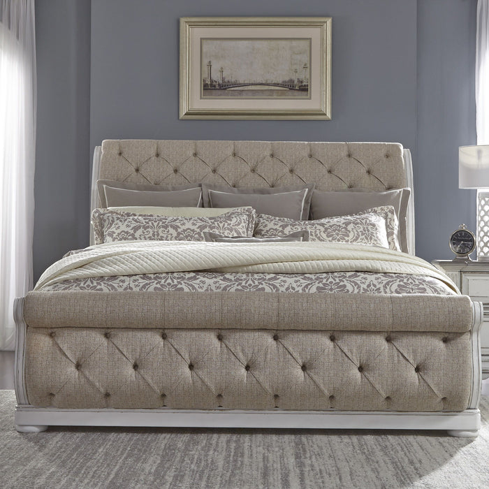 Abbey Park - Sleigh Bed – Upholstered Beds by Liberty Furniture at Furniture Wholesale Plus , Nashville furniture store