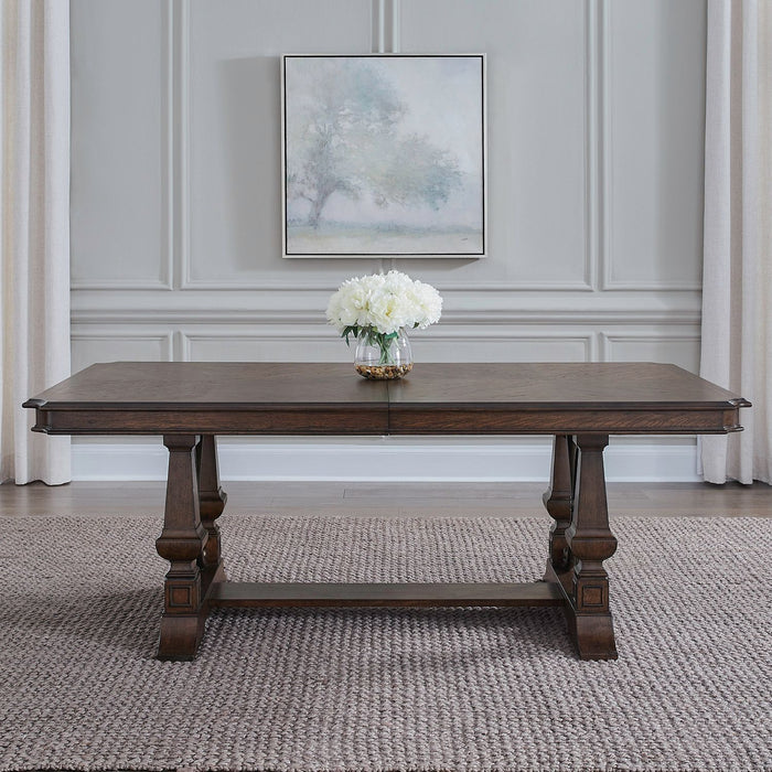 Providence Park - Trestle Table - Chateau Brown – Dining Tables by Liberty Furniture at Furniture Wholesale Plus , Nashville furniture store