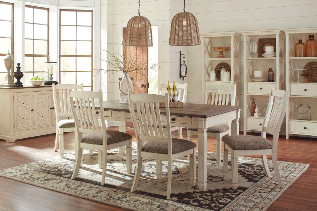 Bolanburg - Dining UPH Side Chair (Set of 2) - Rake Back - Brown / Beige – Chair Sets by Signature Design by Ashley® at Furniture Wholesale Plus , Nashville furniture store