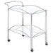 Shadix - 2-Tier Rectangular Glass Shelf Metal Bar Cart - Chrome - Premium Bar Carts from CoasterEveryday - Just $119! Shop now at Furniture Wholesale Plus  We are the best furniture store in Nashville, Hendersonville, Goodlettsville, Madison, Antioch, Mount Juliet, Lebanon, Gallatin, Springfield, Murfreesboro, Franklin, Brentwood