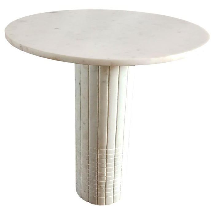 Astoria - Round Genuine Marble Side End Table - White – End Tables by Coaster Fine Furniture at Furniture Wholesale Plus , Nashville furniture store