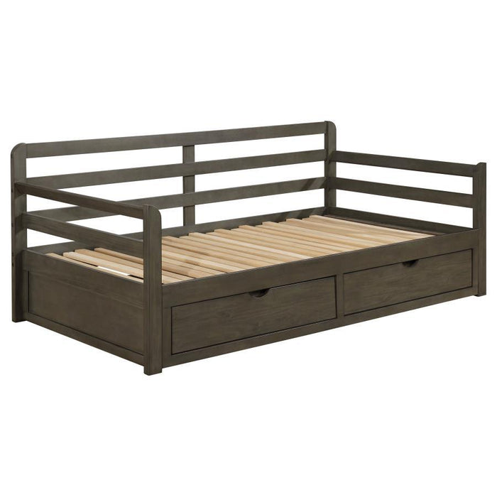 Sorrento - 2-Drawer Twin Long Daybed With Extension Trundle - Gray – Daybeds by CoasterEssence at Furniture Wholesale Plus , Nashville furniture store