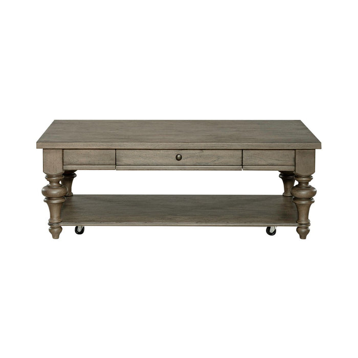 Americana Farmhouse - Rectangular Cocktail Table - Dusty Taupe – Cocktail Tables by Liberty Furniture at Furniture Wholesale Plus , Nashville furniture store