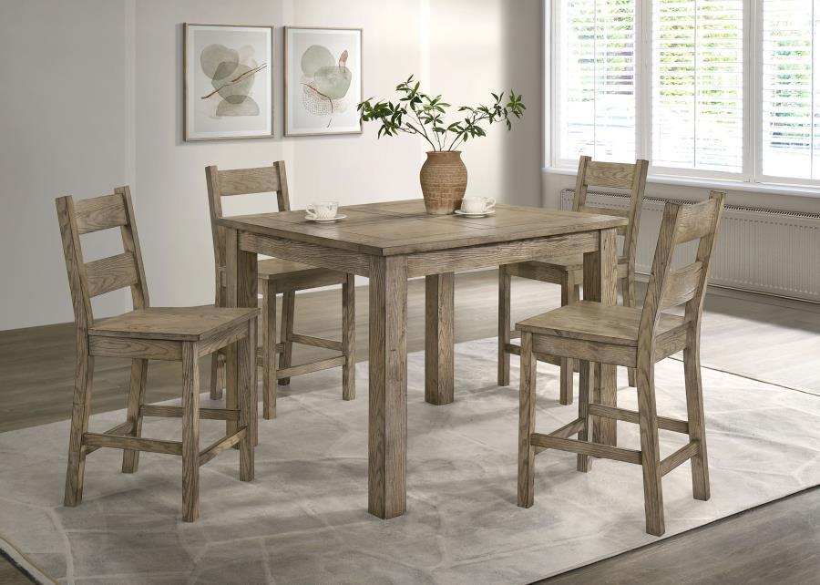 Cardova - 5 Piece Counter Height Dining Table Set - Vineyard Oak – 5 Piece Dining Room Sets by Coaster Fine Furniture at Furniture Wholesale Plus , Nashville furniture store